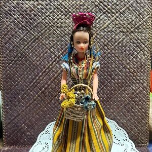 Vintage colorful Traditional Doll with Basket